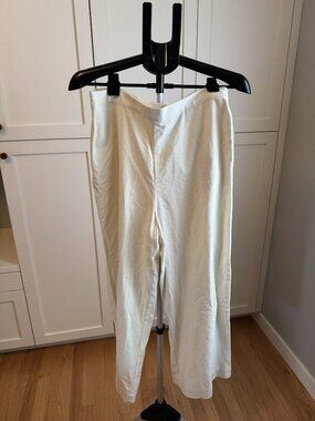 Amour Vert Linen Cream Cropped Pants